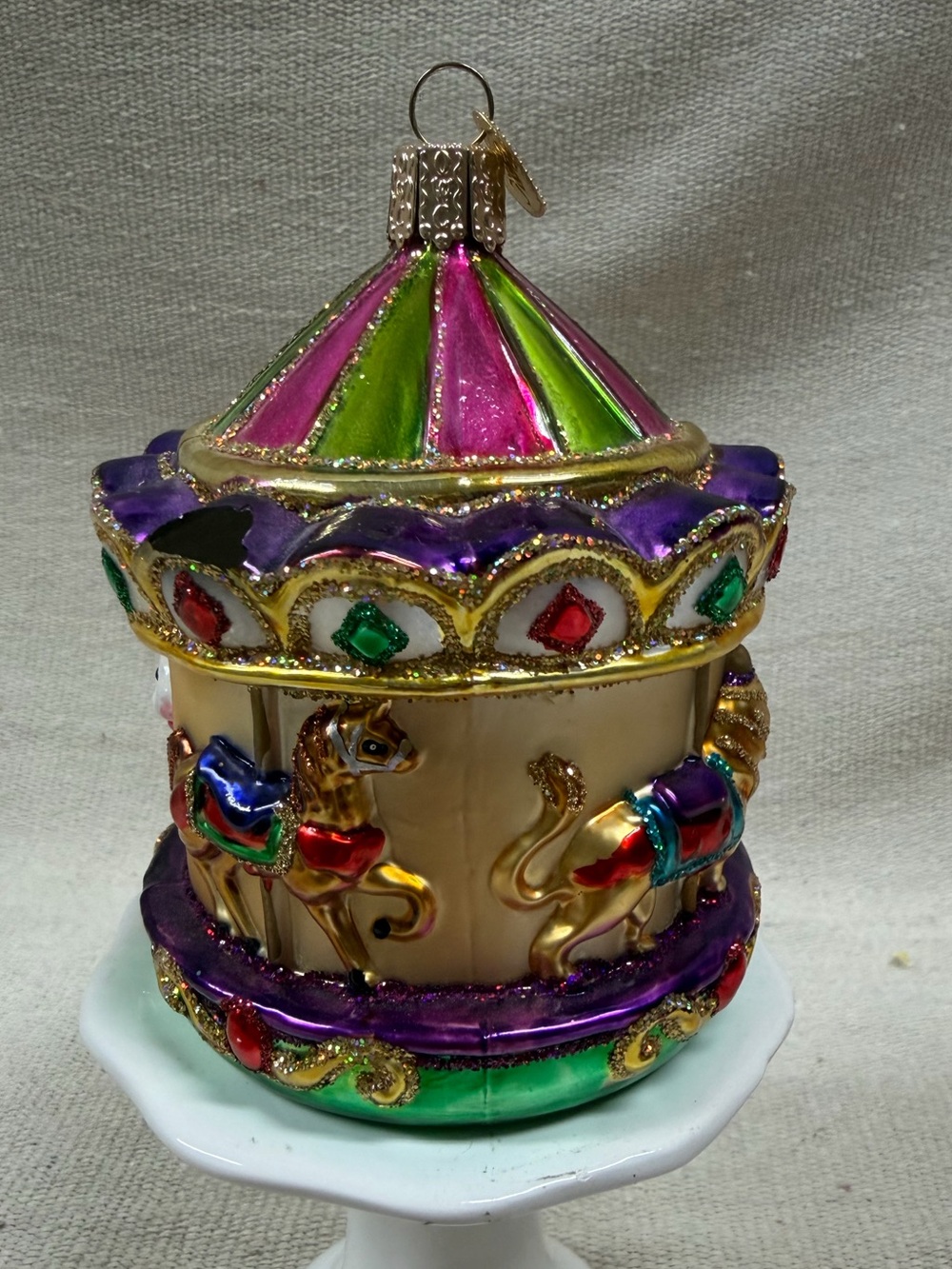 Hand-Painted Carousel Horse Ornament Old World Christmas #44112 Retired